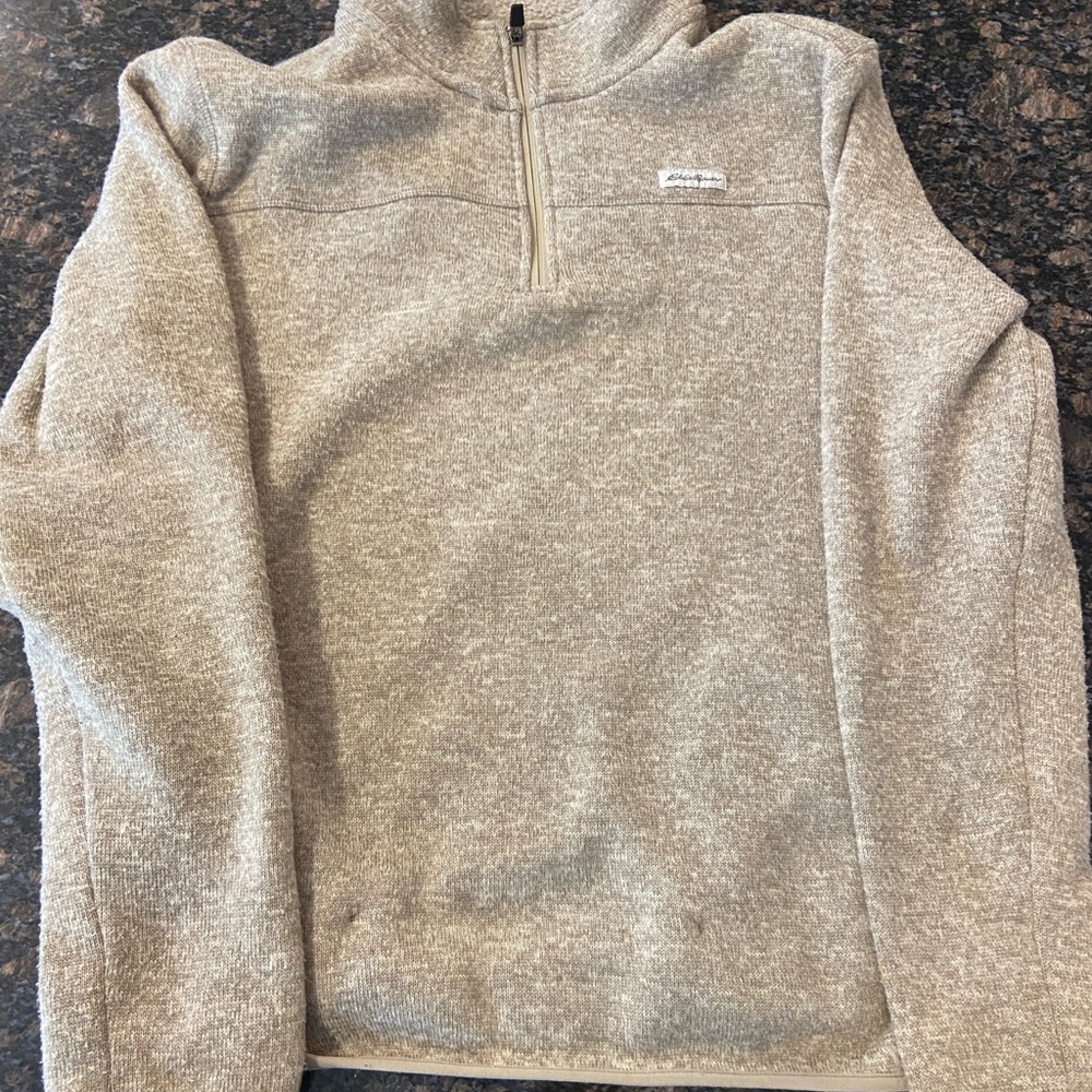 Eddie Bauer Tan Quarter-Zip Pullover